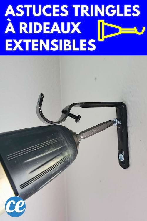 Perceuse dans vis de tringles à rideaux