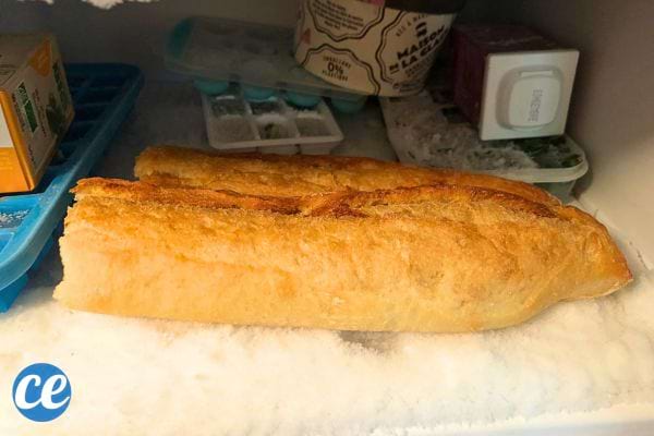 du pain mis au congélateur sans sac