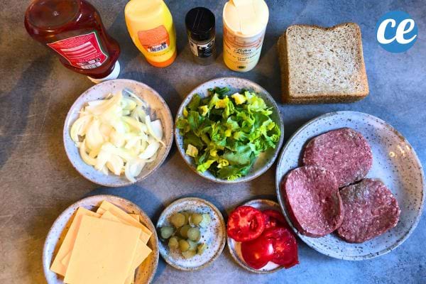 les ingrédients pour faire un sandwich hummer maison