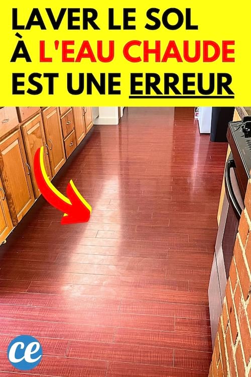 Un sol qui a été lavé à l'eau froid et qui est très propre