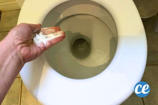du bicarbonate répandu dans les WC pour lutter contre les mauvaises odeurs