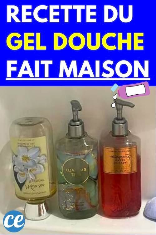 Trois gel douche l'un à côté de l'autre