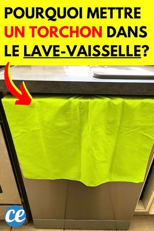 Un torchon qui est mis dans le lave-vaisselle pour sécher la vaisselle plus vite