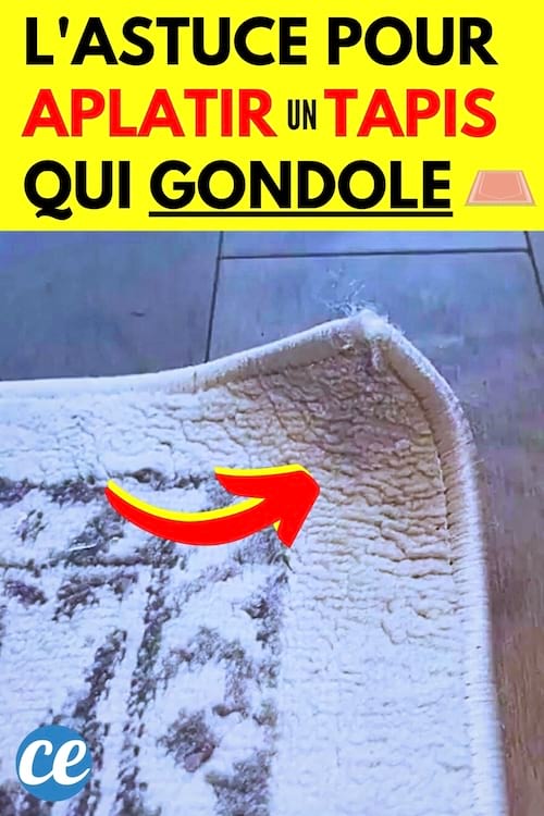 Un tapis qui rebique et qui a besoin d'être aplati avec des glaçons