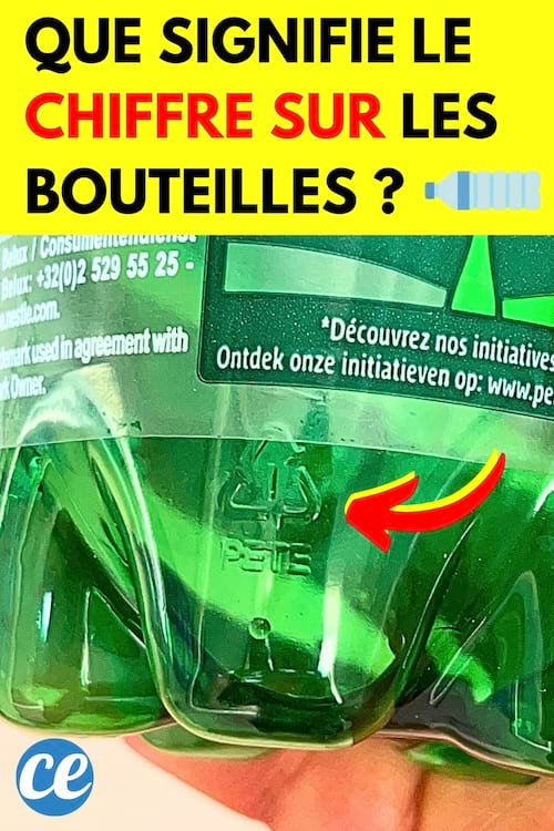 Le chiffre dans un triangle sur une bouteille en plastique