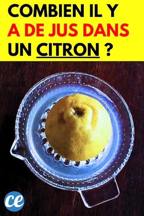 Un citron qui est pressé et qui donne 3 cuillère à soupe de jus