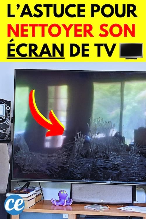un écran de Télé tout sale qui a besoin d'être nettoyé sans l'abîmer