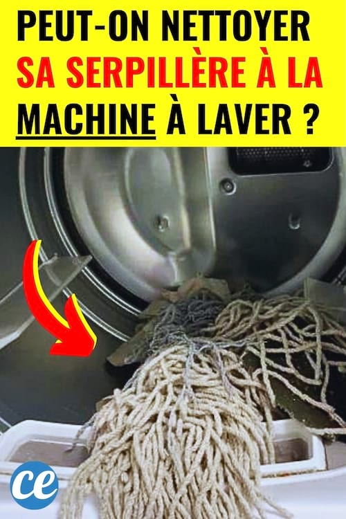 Une serpillère qui est lavée dans une machine à laver