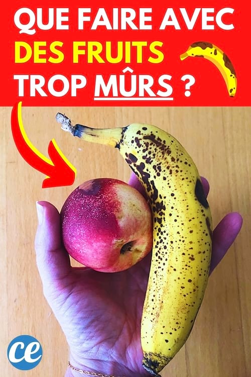 Une banane et une pêche qui sont trop mûrs et que faire avec
