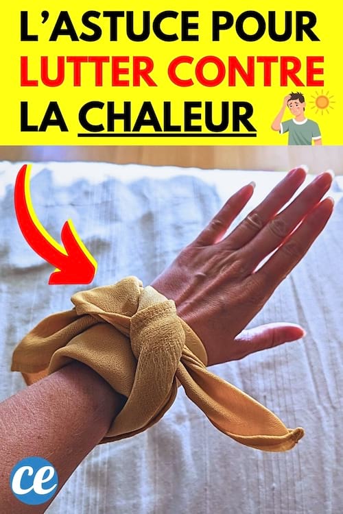 Un ruban mouillé sur le poignée de la main gauche pour lutter contre la chaleur