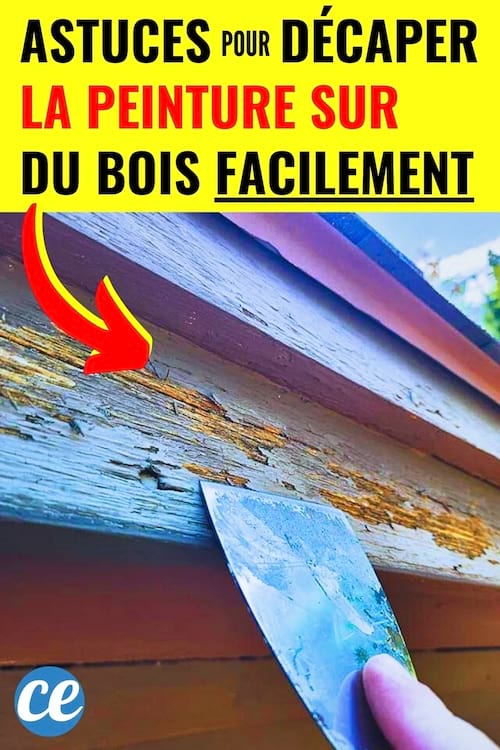 De la vieille peinture sur du bois qui doit être décapée