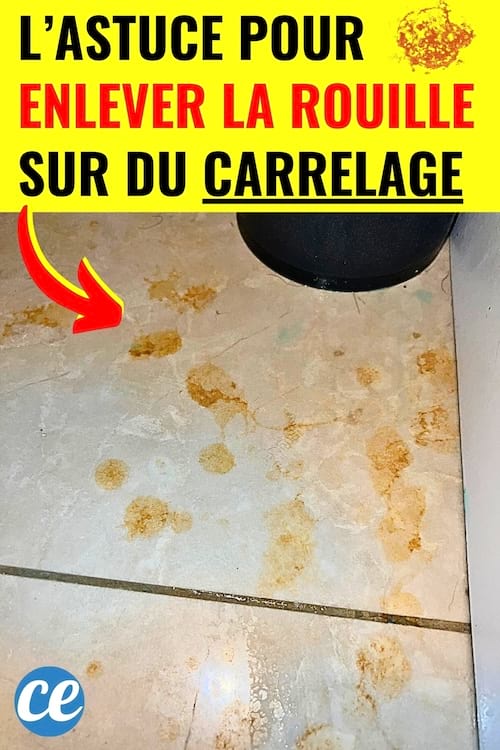 Un carrelage avec plein de rouille dessus qu'il faut nettoyer