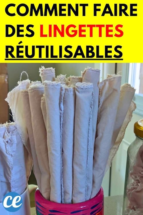 Des lingettes réutilisables dans un bocal rouge