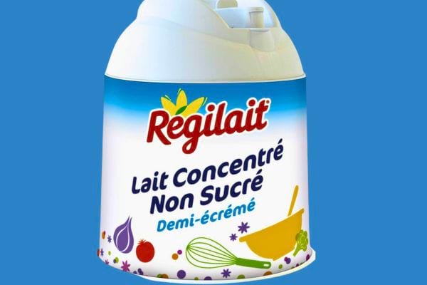 Boîte de lait concentré demi-écrémé Regilait.