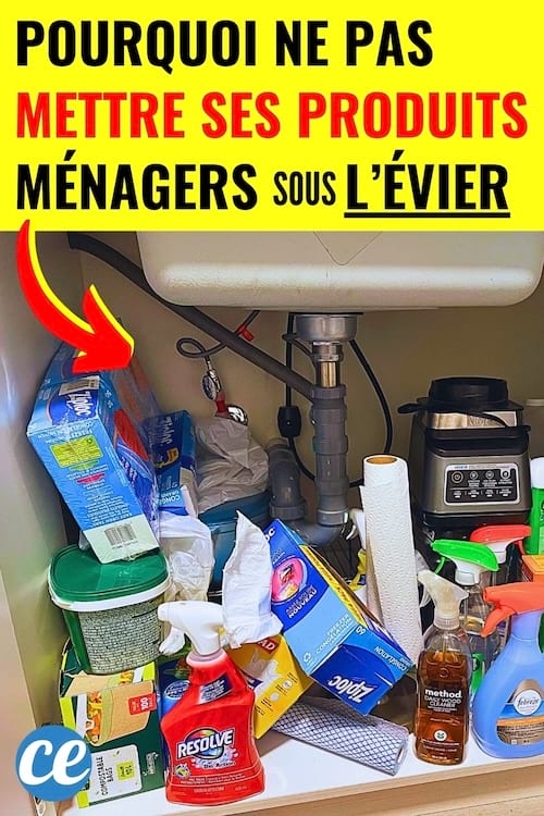 Des produits d'entretien qui sont rangés sous l'évier mais c'est dangereux