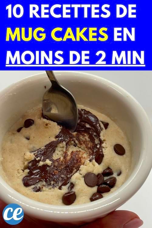 Mug cakes dans une tasse blanche 