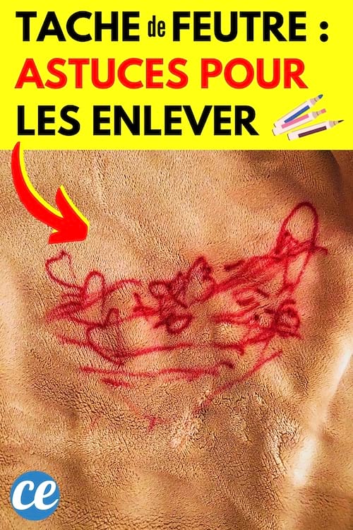 Une tache de feutre rouge sur un vêtement qu'il faut enlever