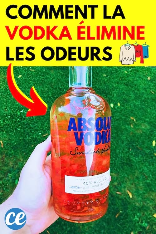 Une bouteille de Absolute Vodka contre les odeurs sur les vêtements