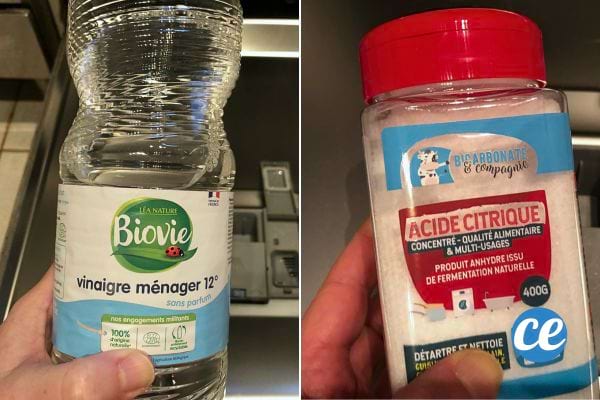 Combinaison des deux produits pour un liquide de rinçage maison.