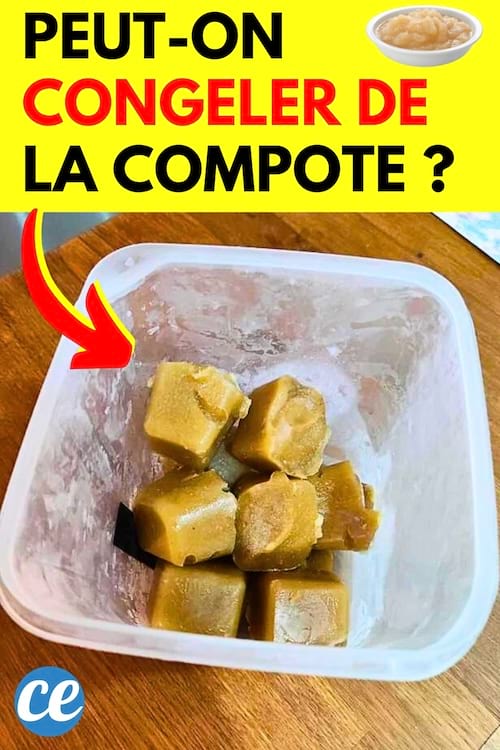 De la compote de pommes en cube qui a été congelée