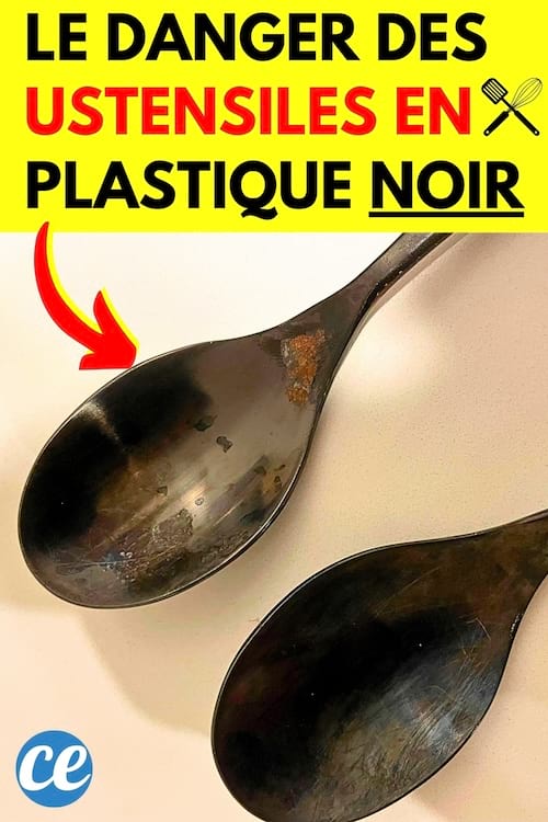 Des ustensiles en plastique noir qui sont dangereux pour la santé