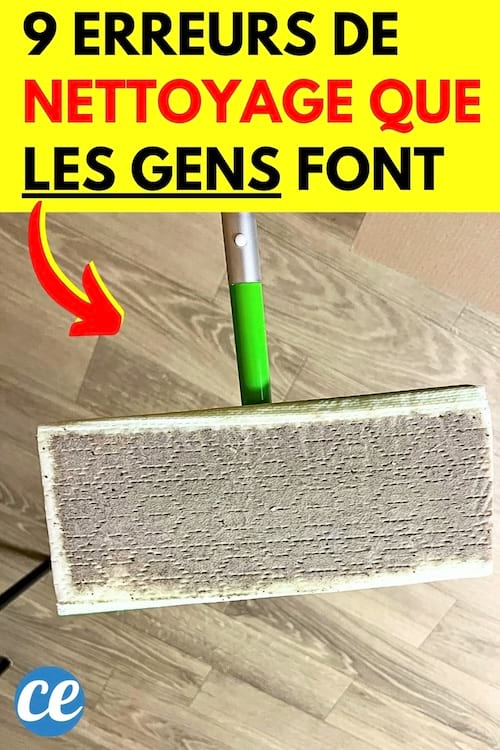 Une personne qui fait l'erreur de nettoyer le sol avec un balai très sale