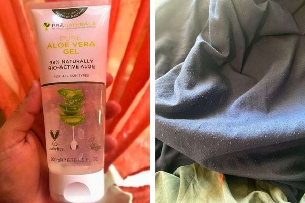 Tube de gel d'aloe vera transparent.