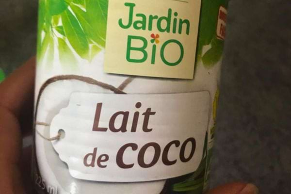 Boîte Jardin Bio verte de lait de coco.