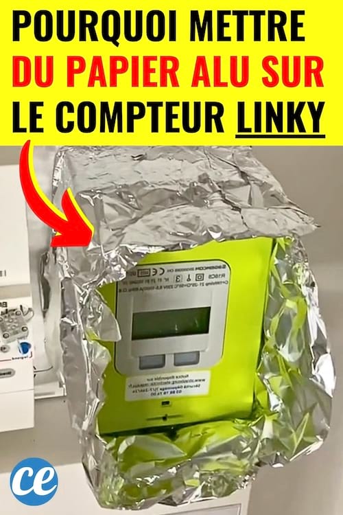 Un compteur linky entouré de papier aluminium contre les ondes magnétiques