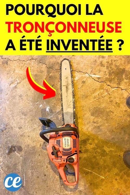 une tronçonneuse par terre qui a été inventée à la base pour les accouchements
