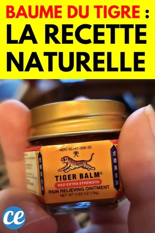 Un pot de baume du tigre dans une main 