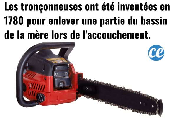 Tronçonneuse rouge posée sur fond blanc.