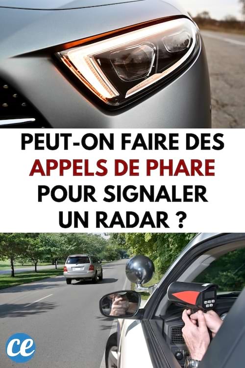 Une voiture qui fait des appels de phare pour un radar de police