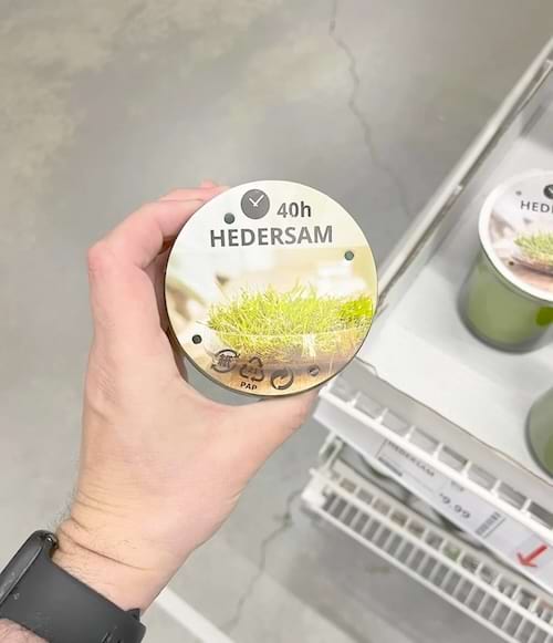 Main tenant une bougie IKEA.