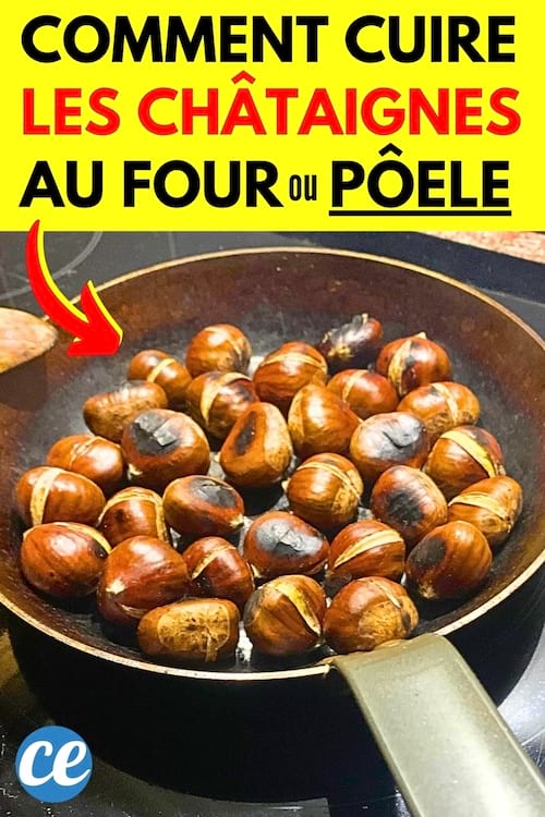 Des châtaignes qui sont cuites dans une poêle facilement