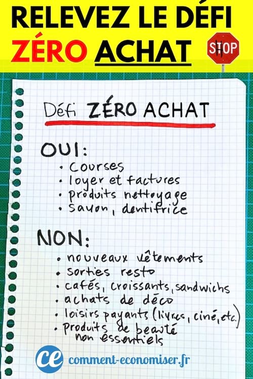 Le défi zéro dépense pour faire des économies.