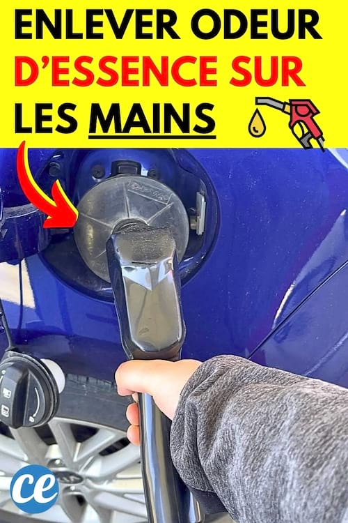 Une personne qui met de l'essence dans sa voiture et qui en a sur les mains