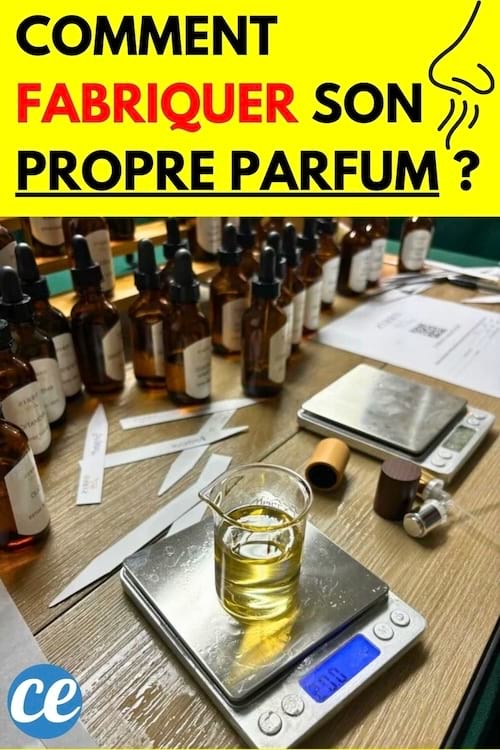 Plusieurs petites bouteilles en verre à pipette avec une fiole contenant un liquide jaune sur une balance 