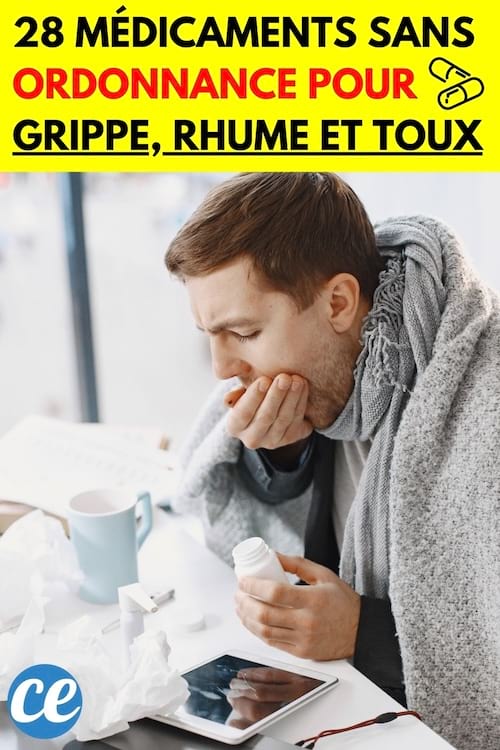Un homme malade prenant un médicament
