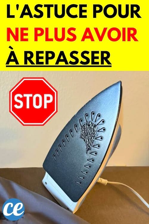 Fer à repasser avec un sticker "STOP"