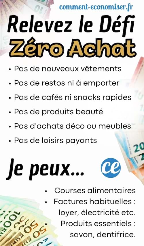 No buy challenge relevez le défi pour économiser