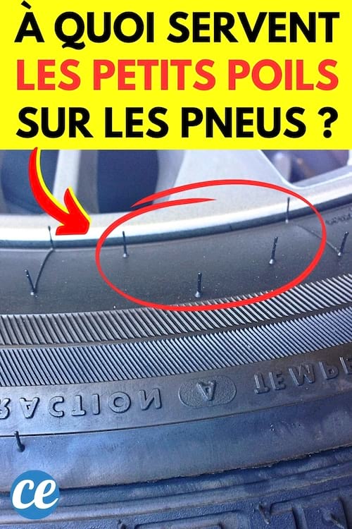 Des petits poils sur un pneu neuf de voiture