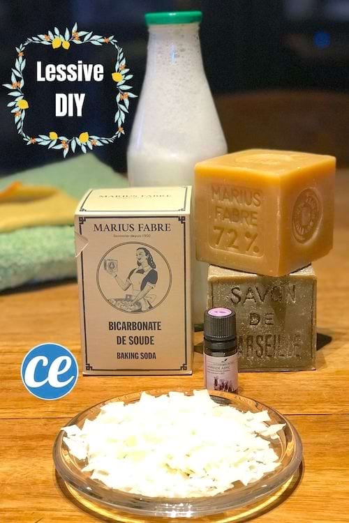 lessive faite maison au savon de Marseille et au bicarbonate