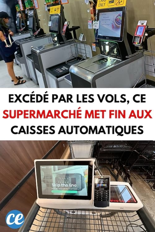 Des caisses automatiques dans un supermarché