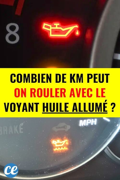 Un voyant d''huile allumé sur le tableau de bord d'une voiture