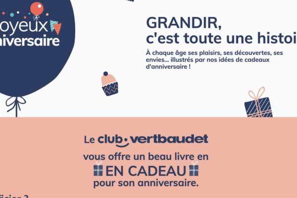 Page anniversaire club Vertbaudet.