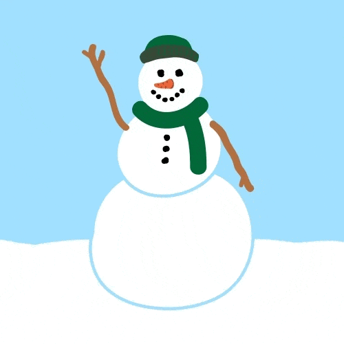 Un bonhomme de neige qui fait coucou