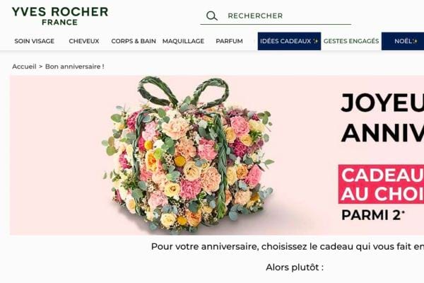 Bouquet floral chez Yves Rocher.
