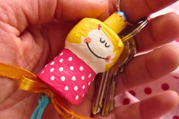 Porte-clés en bouchon.