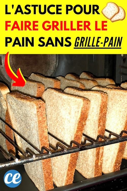 Des tranches de pain qui sont grillés dans le four
